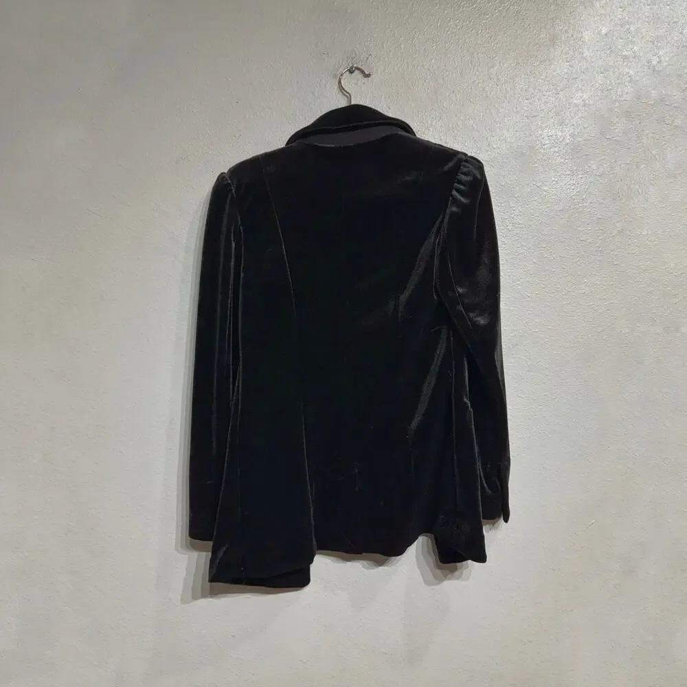 Nordstrom Leith Black Velour Blazer Sz XS